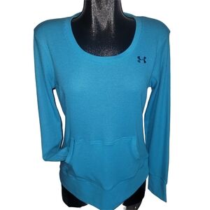 Under Armour Blue Long Sleeve Waffle Knit Top L